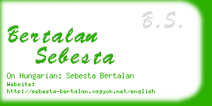 bertalan sebesta business card